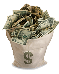Доллары в мешке Денежный мешок