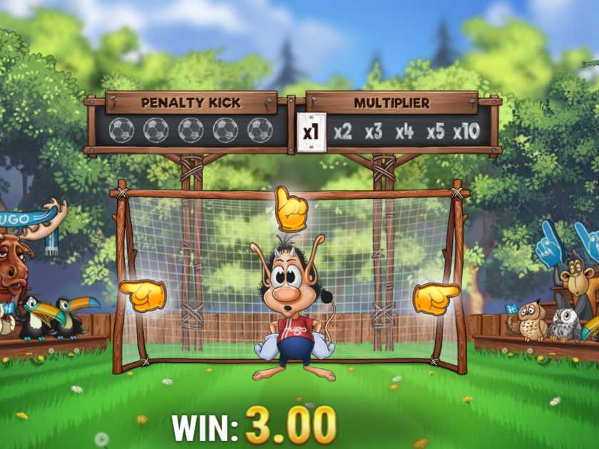 Бонусный тур в автомате Hugo Goal Бонусная игра в слоте Hugo Goal